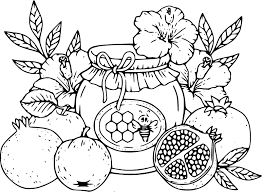 Coloring page with pomegranate jam